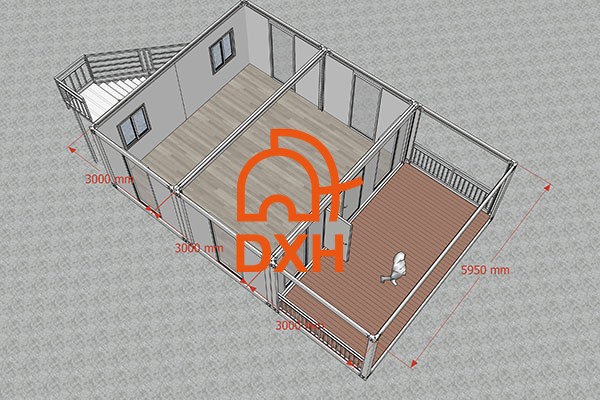 2-Story White Container House Layout