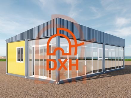 Beach-Side Container Bar with Curtain Wall Sliding Doors Case Study